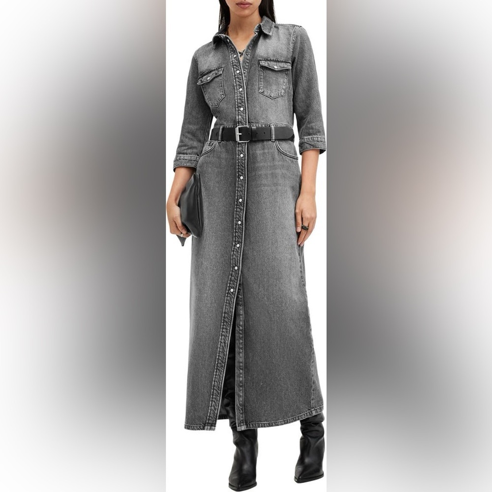 New AllSaints Blair Denim dress Size 0​ - Picture 14 of 14
